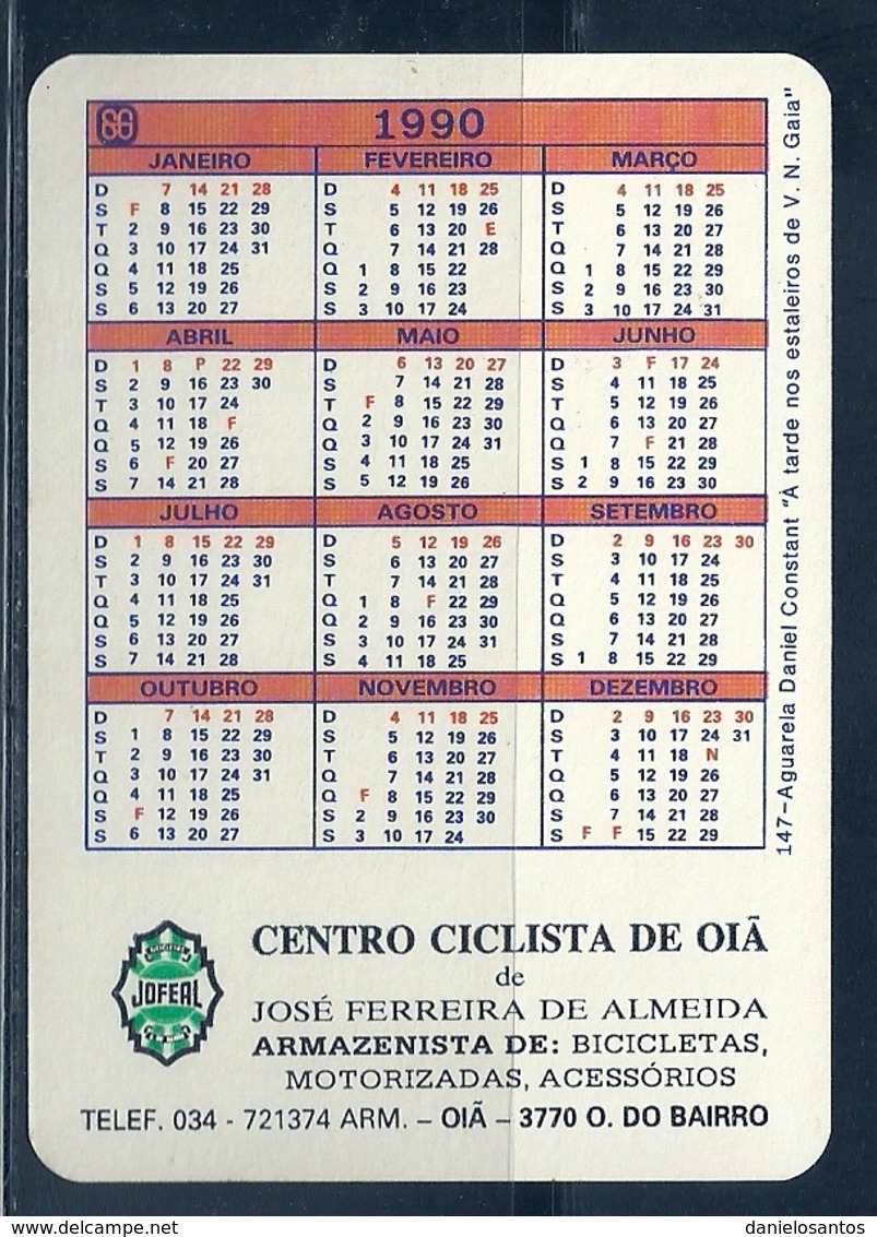 1991 Pocket Calendar Calandrier Calendario Portugal Lugares Cidades Porto Oporto Ponte Bridge - Grand Format : 1981-90