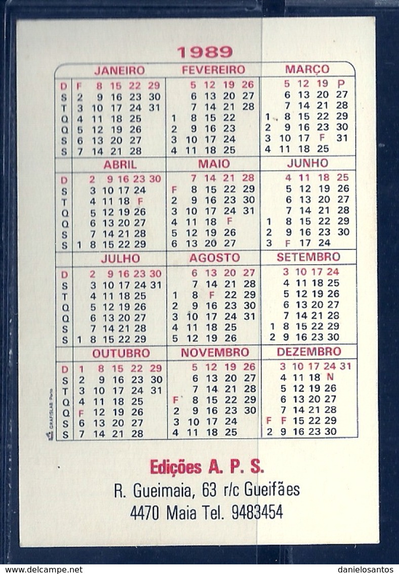 1989 Pocket Calendar Calandrier Calendario Portugal Lugares Cidades Penela Castelo Castle - Grand Format : 1981-90