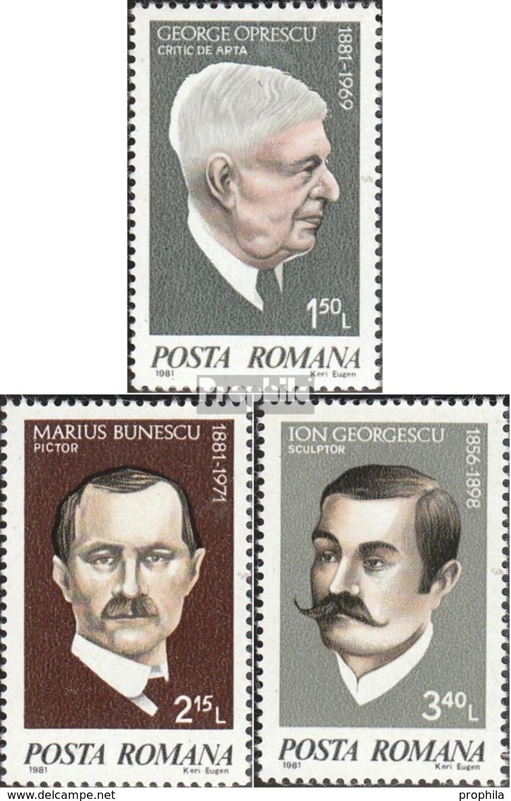 Rumänien Mi.-Nr.: 3759-3761 (kompl.Ausg.) Postfrisch 1981 Persönlichkeiten - Ungebraucht