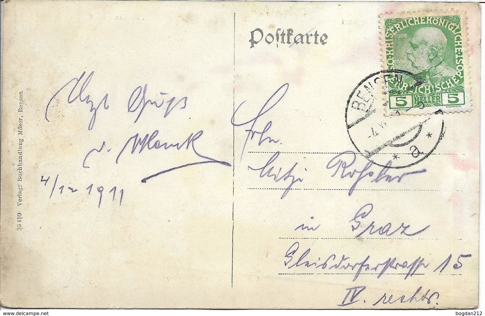 1911 - Benesov Nad Plovcnici  Okres DECIN  Gute Zustand, 2 Scan - Tsjechië
