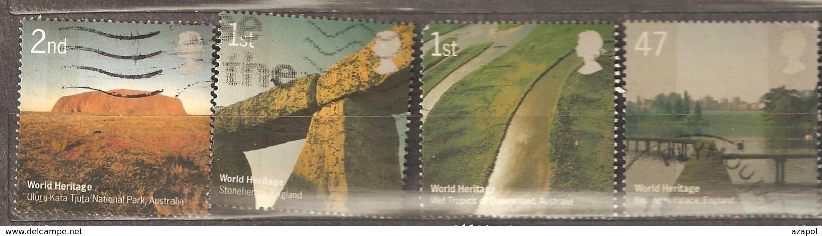 Great Britain: 4 Used Stamps From A Set, World Heritage Sites - Joint Issue With Australia, 2005, Mi#2301-2304 - Emissions Communes