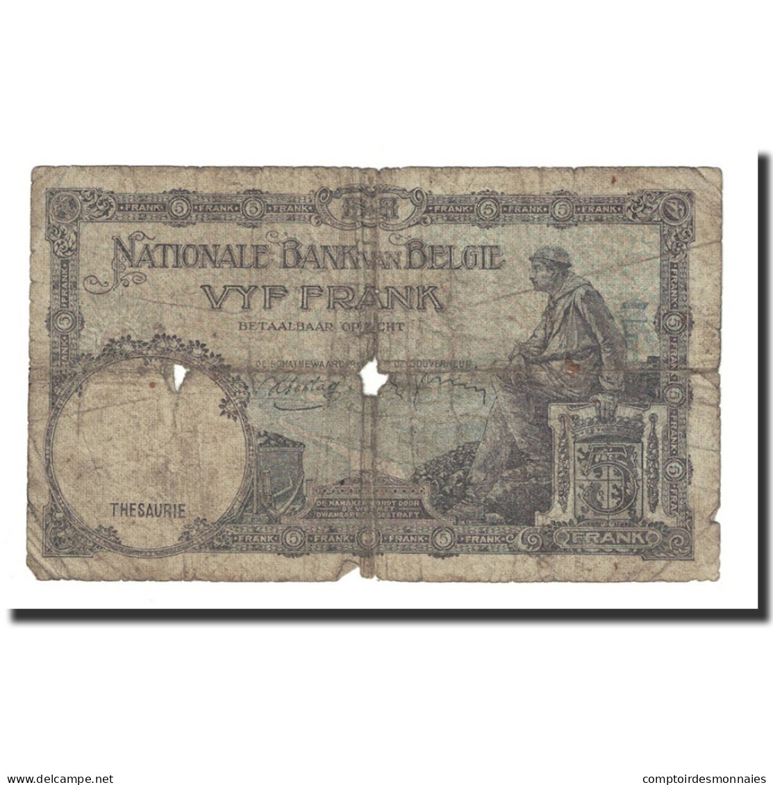 Billet, Belgique, 5 Francs, 1938, 1938-04-15, KM:108a, TB+ - 5 Francs