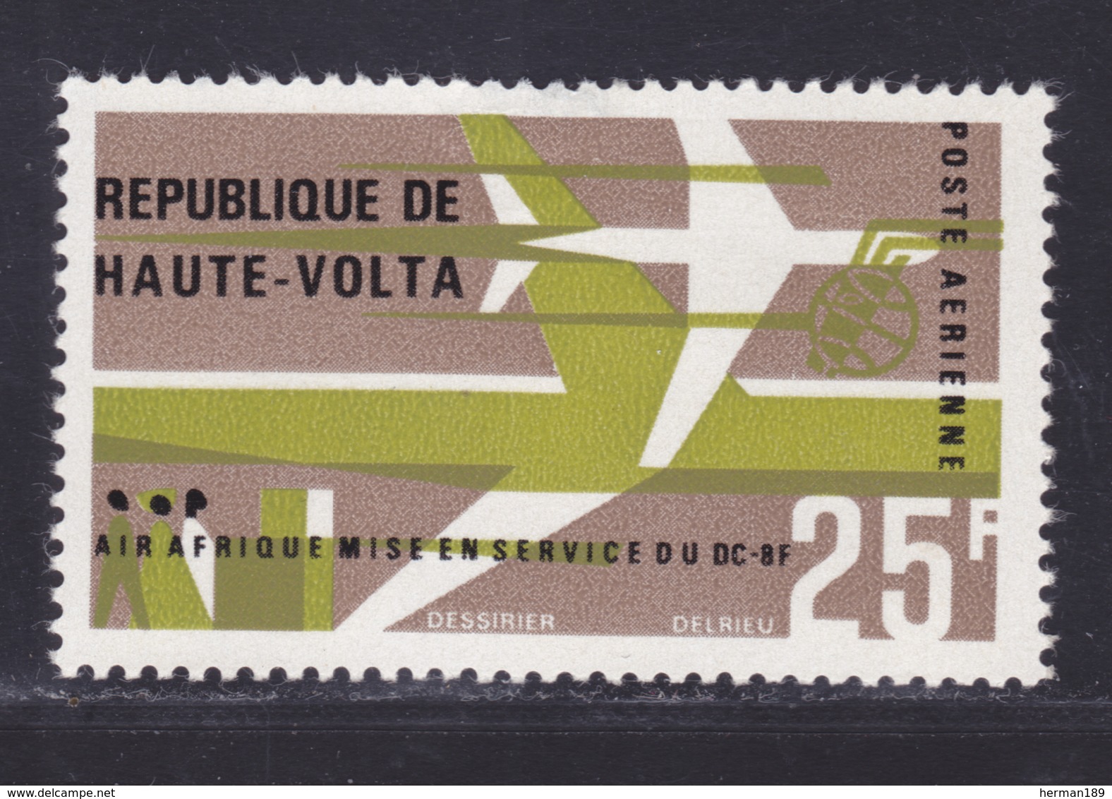 HAUTE-VOLTA AERIENS N°   31 ** MNH Neuf Sans Charnière, Défaut Papier Arraché Au Dos (D9248) Avion DC-8 - 1966 - Upper Volta (1958-1984)