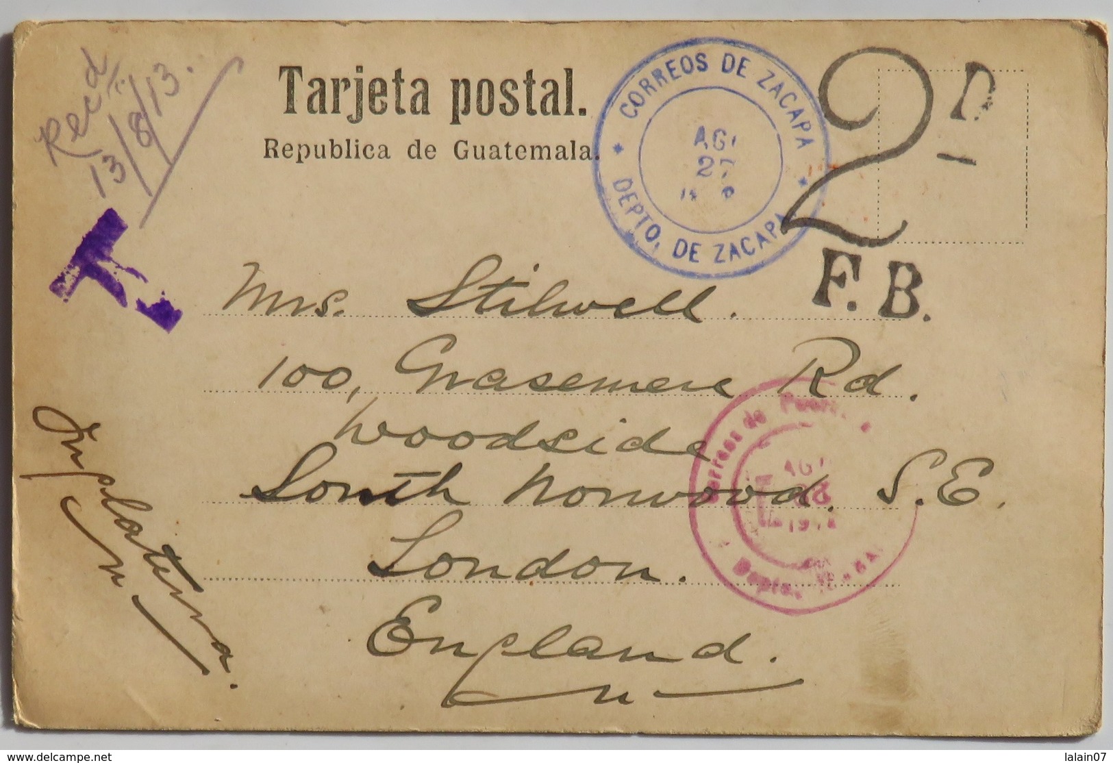 C. P. A. : GUATEMALA : India De MOMOSTENANGO, En 1913 - Guatemala