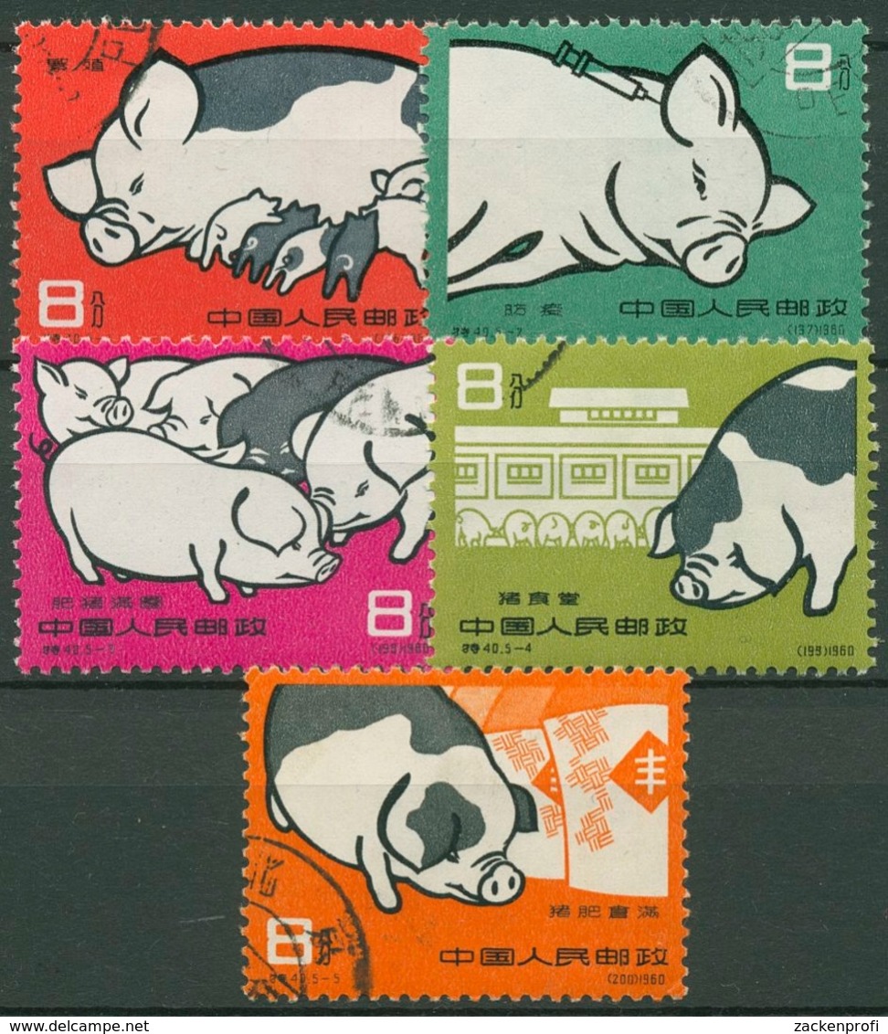 China 1960 Entwicklung Der Schweinezucht 546/50 Gestempelt - Gebraucht