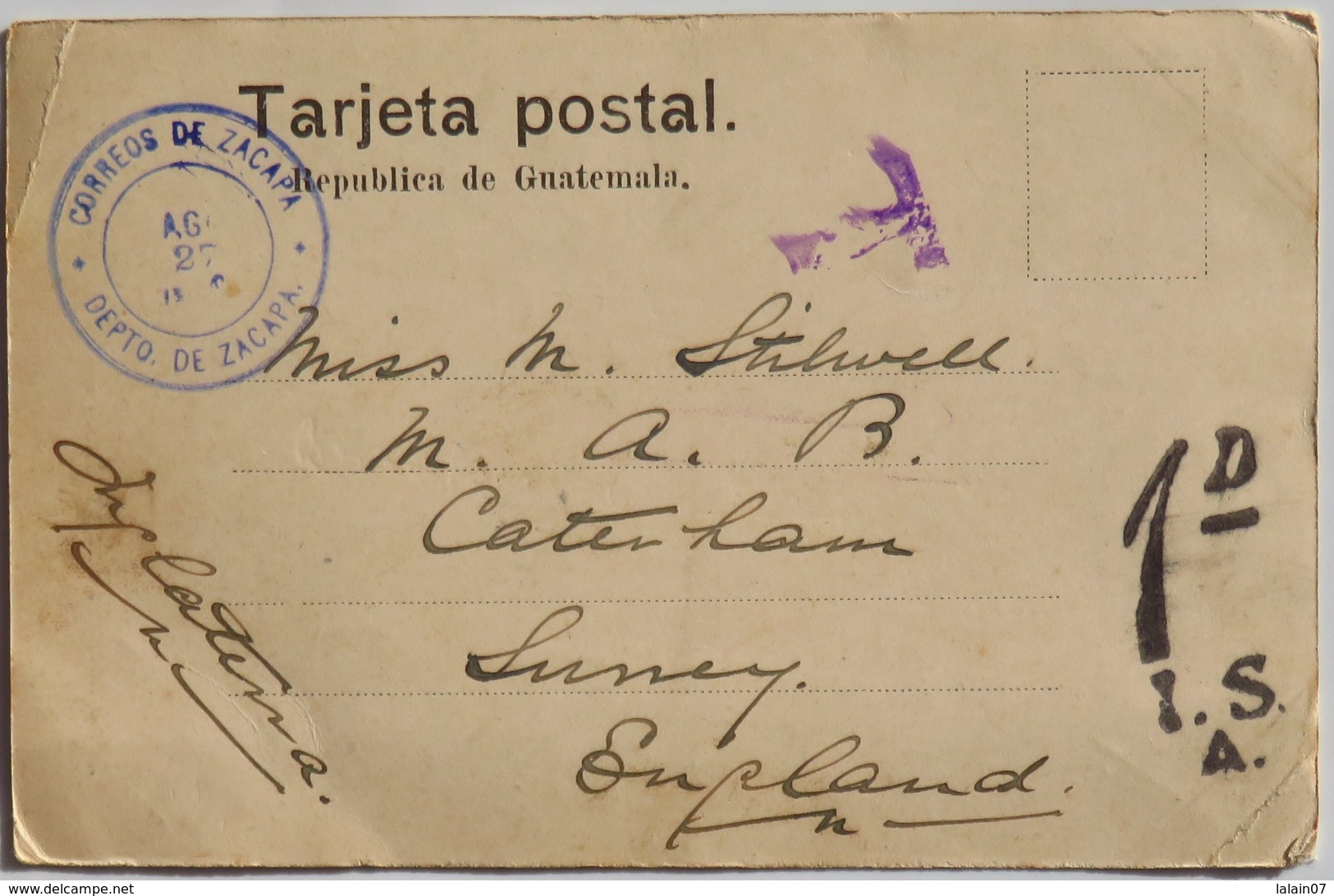 C. P. A. : GUATEMALA : Indio Haciendo Hilo De Lana, En 1913 - Guatemala