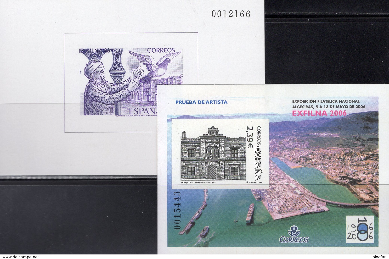 EXFILNA 1986 Spanien Block 29 SD10+Bl.149 SD92 ** 90€ Moschee Cordoba Algeciras Architectur M/s Philatelic Sheets Espana - Proeven & Herdrukken