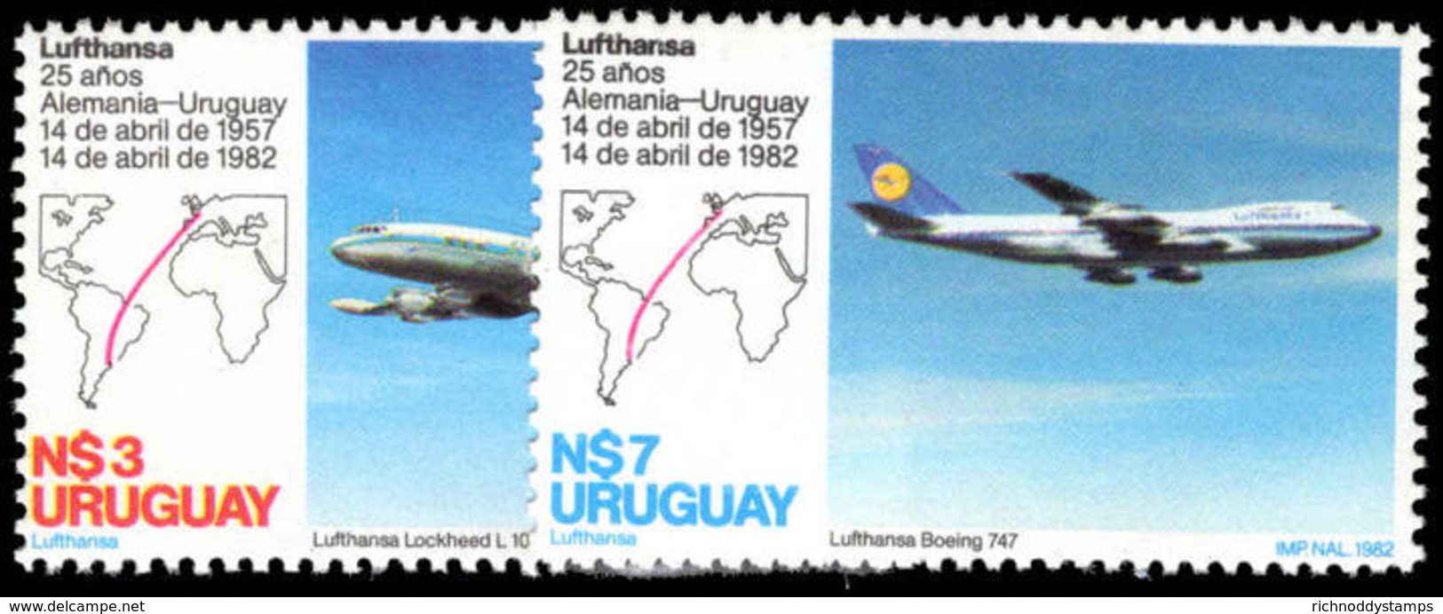 Uruguay 1982 Lufthansa Flight Unmounted Mint. - Uruguay