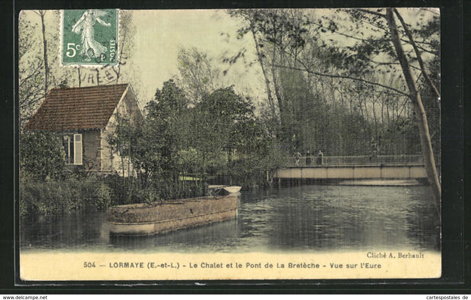 CPA Lormaye, Le Chalet Et Le Pont De La Breteche, Vue Sur L`Eure - Altri & Non Classificati