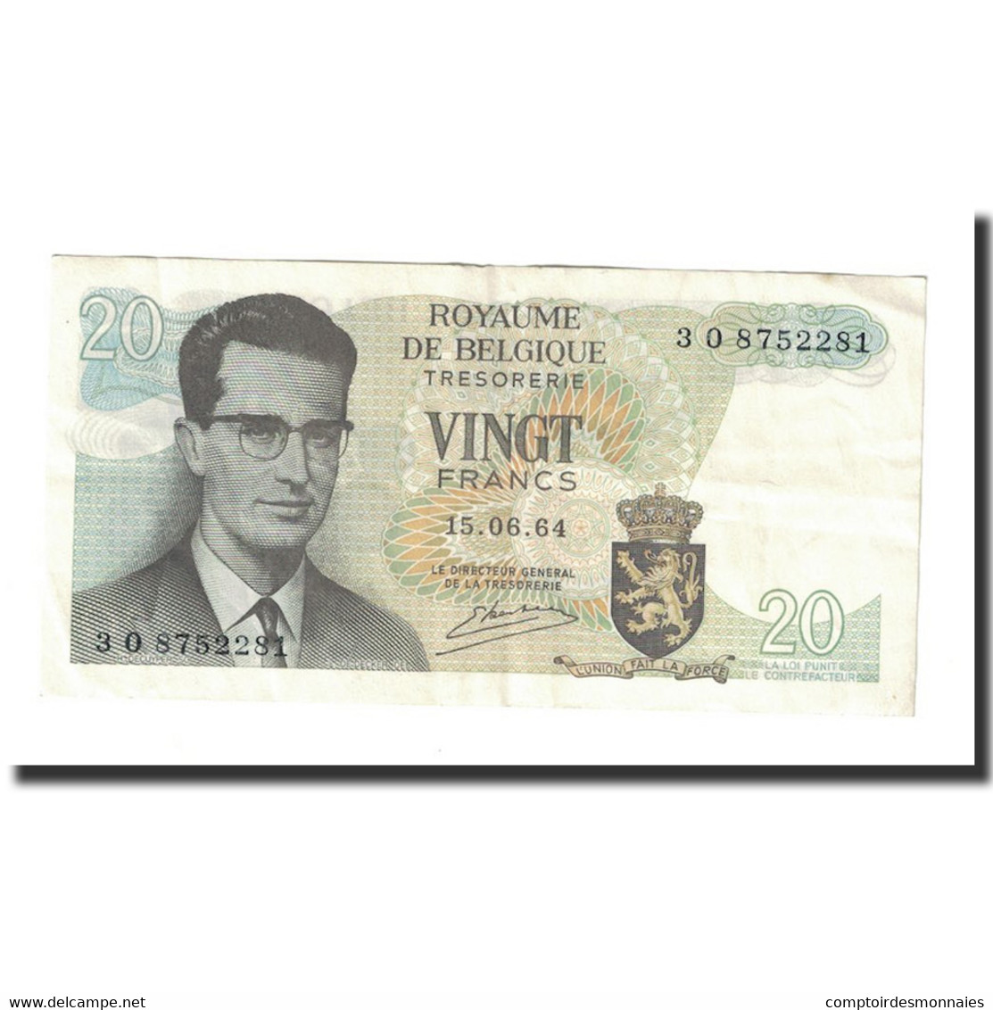 Billet, Belgique, 20 Francs, 1964, 1964-06-15, KM:138, SUP - 20 Francos