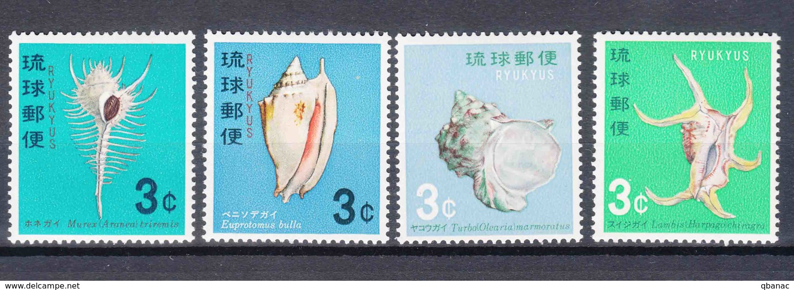 Japan Ryukyu 1967 Shells Mi#187-190 Mint Never Hinged - Unused Stamps