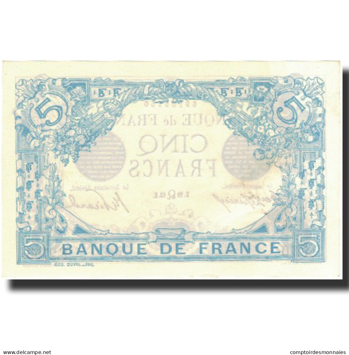 France, 5 Francs, Bleu, 1913, 1913-07-29, SPL, Fayette:2.19, KM:70 - 20 F 1905-1913 ''Bleu''