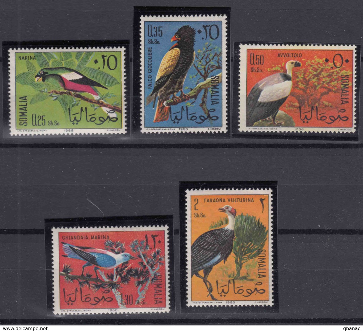 Somalia 1966 Birds Mi#84-88 Mint Never Hinged - Somalia (1960-...)