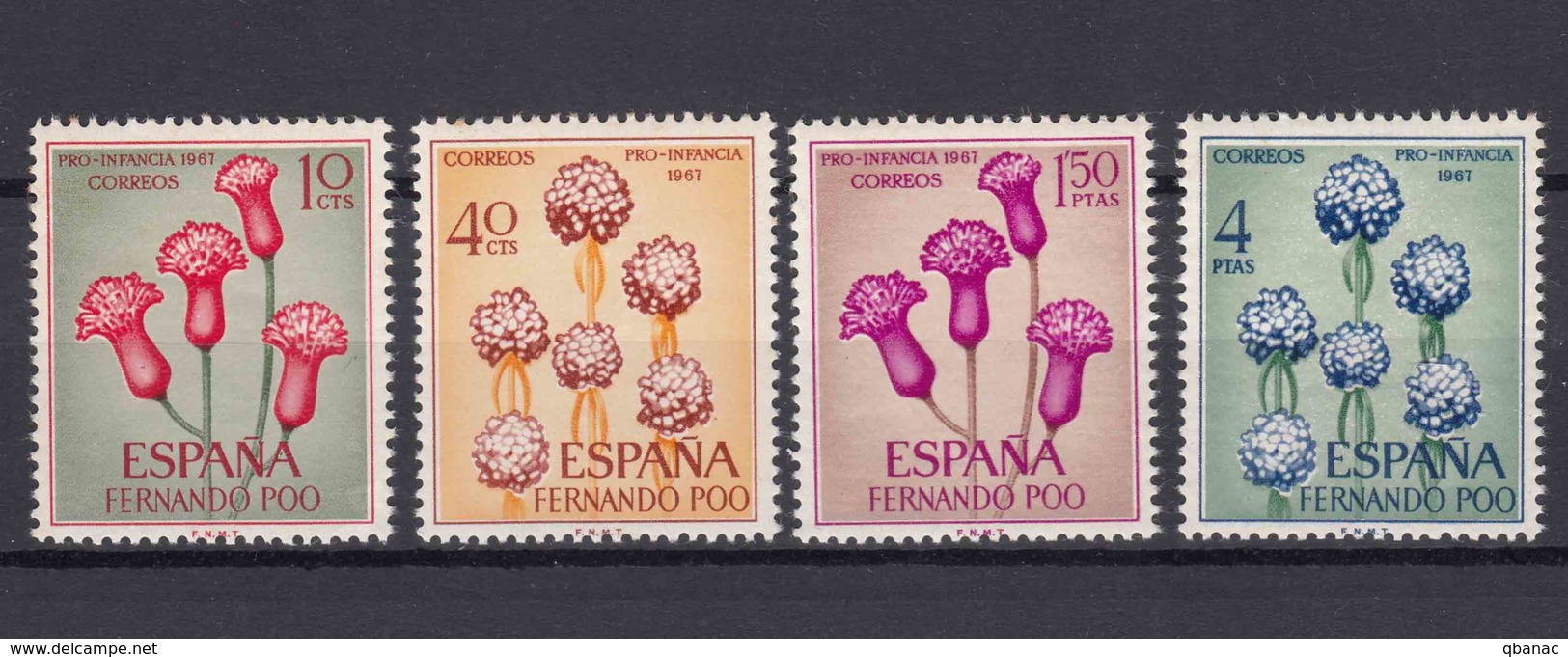 Fernando Po Flowers 1965 Mi#251-254 Mint Never Hinged - Fernando Po