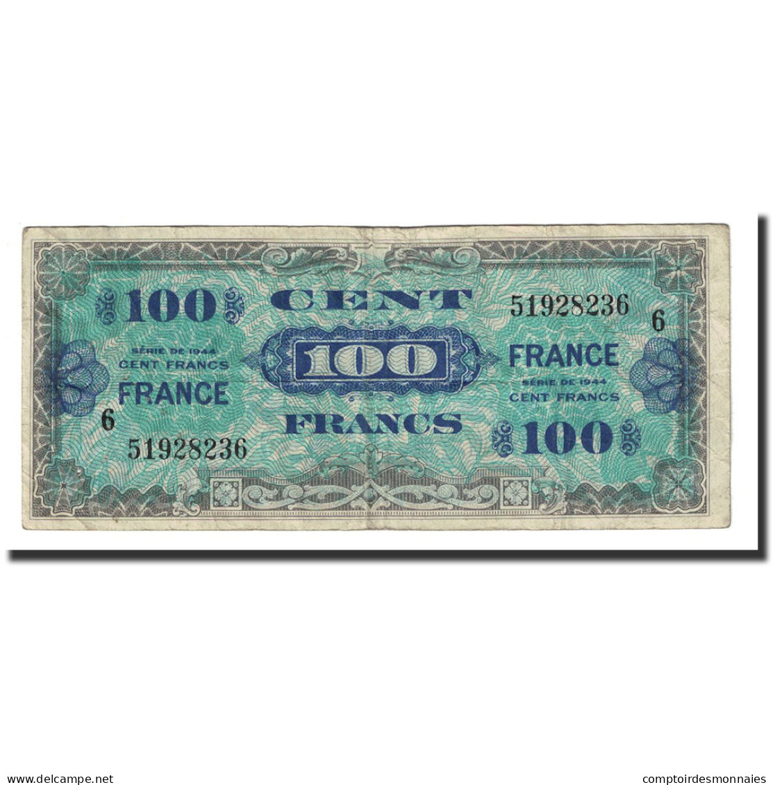 France, 100 Francs, 1945 Verso France, 1944, TTB, Fayette:VF25.06, KM:123c - 1945 Verso Francés