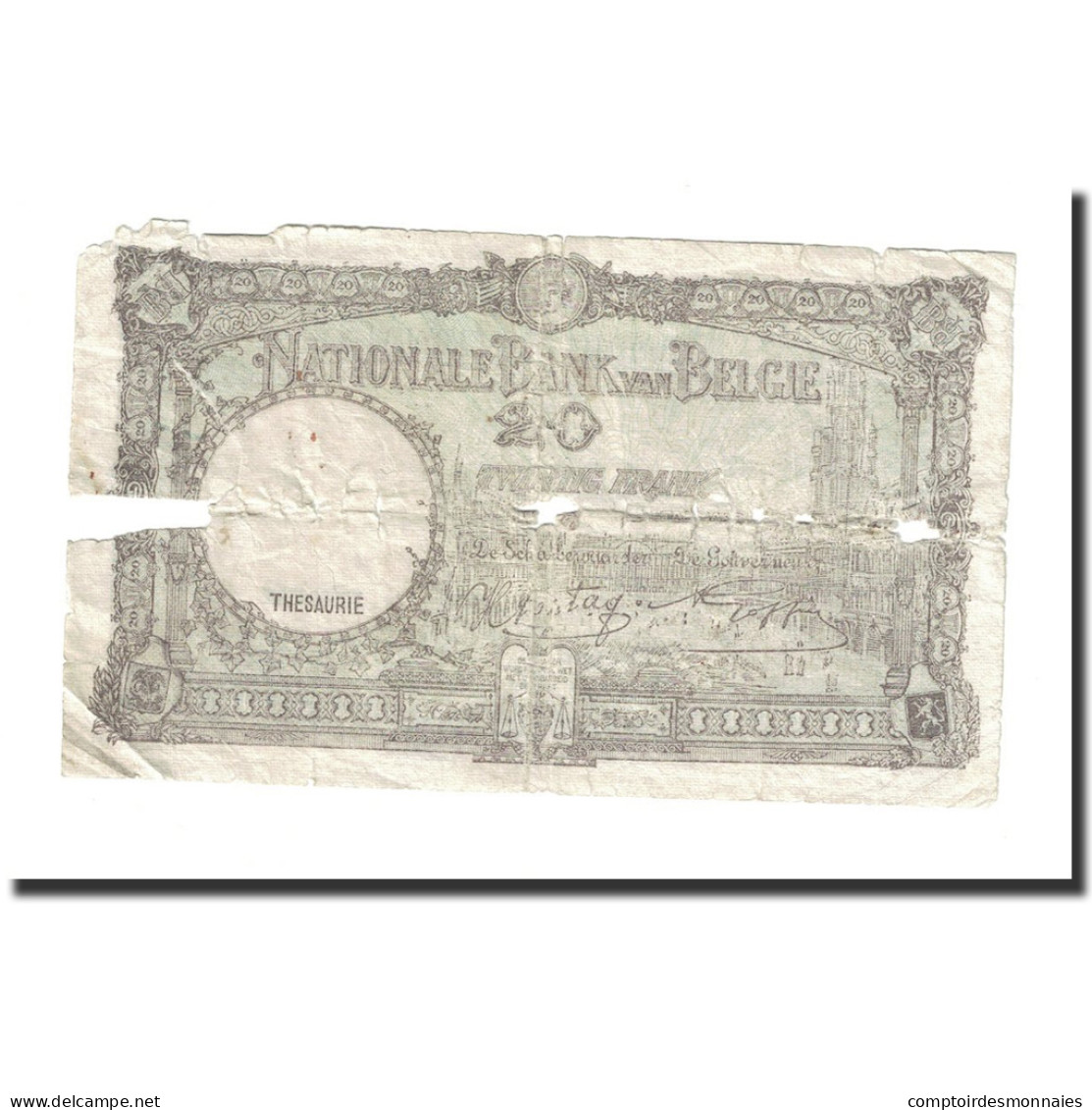 Billet, Belgique, 20 Francs, 1941, 1941-08-19, KM:111, B - 20 Franchi