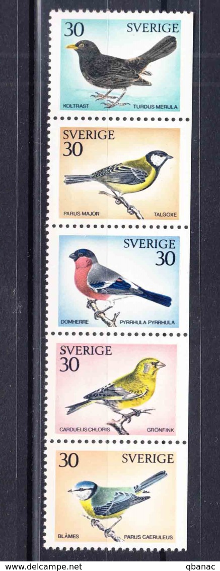 Sweden 1970 Birds Mi#692-696 Mint Never Hinged Strip - Neufs