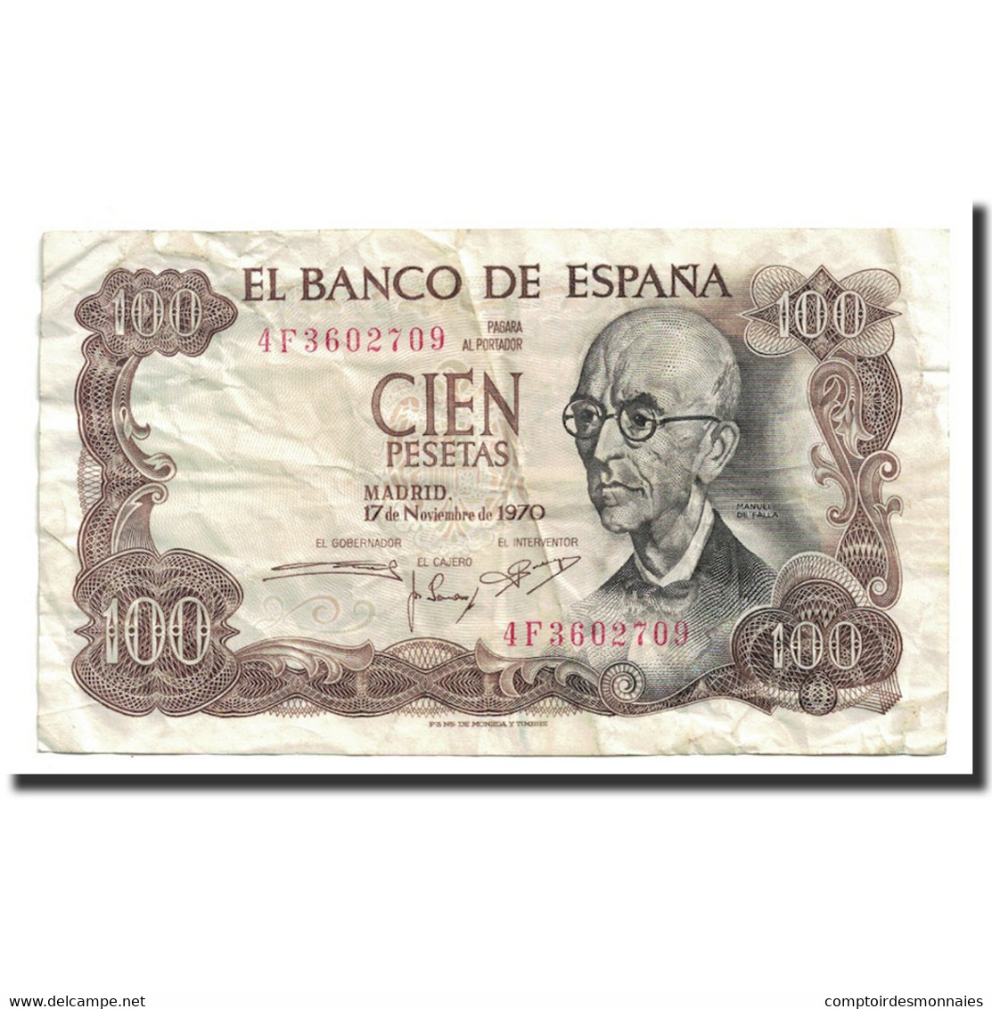 Billet, Espagne, 100 Pesetas, 1970, 1970-11-17, KM:152a, TTB+ - 100 Pesetas