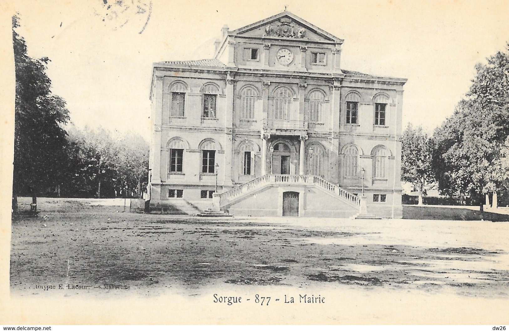 Sorgue (Sorgues, Vaucluse) La Mairie - Phototypie E. Lacour - Carte N° 877 - Sorgues