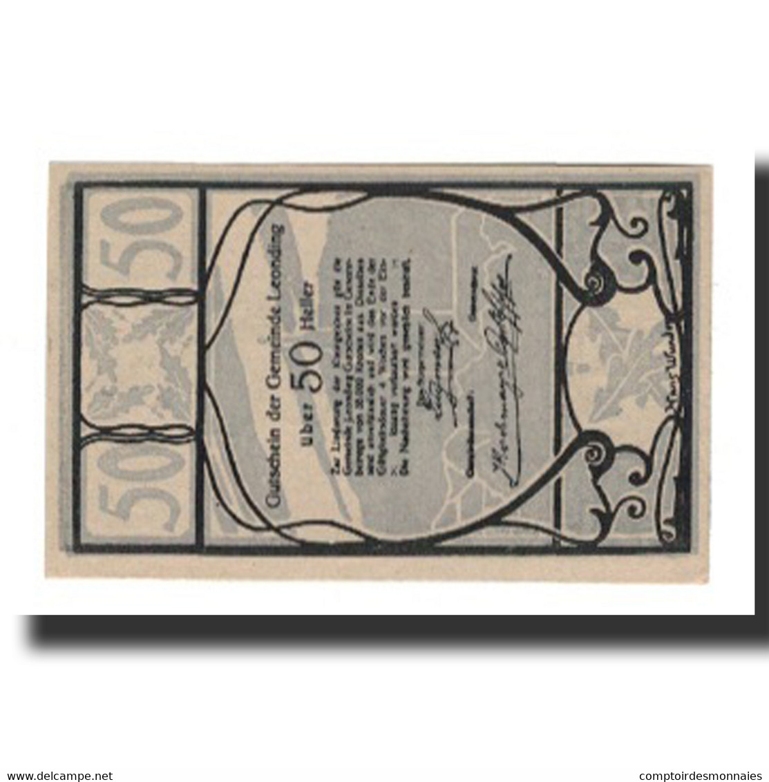 Billet, Autriche, Leonding, 50 Heller, Texte 3, SUP, Mehl:FS 513I - Autriche