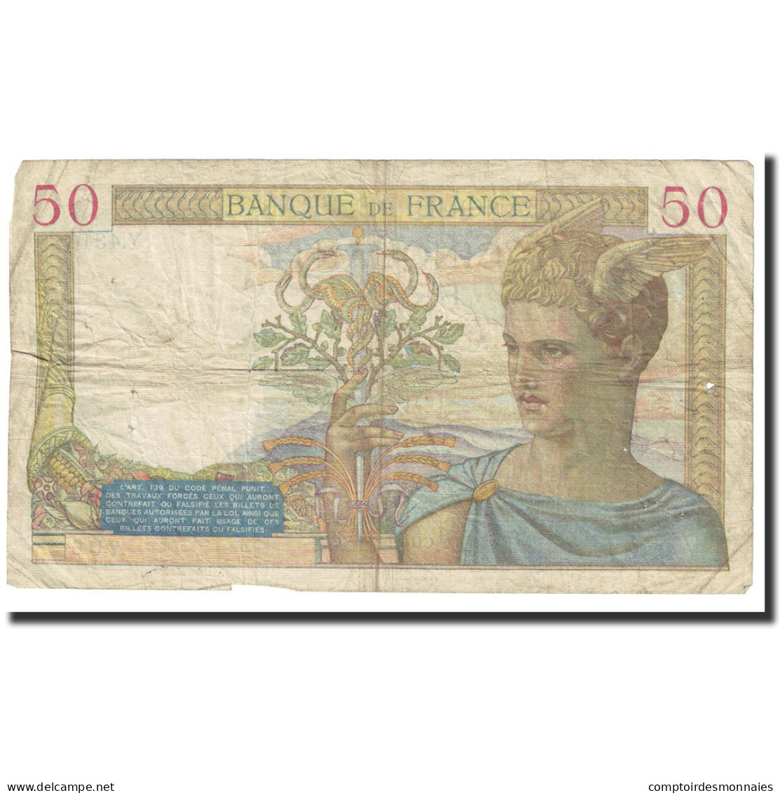 France, 50 Francs, Cérès, 1937, 1937-02-11, TB, Fayette:17.25, KM:81 - 50 F 1934-1940 ''Cérès''