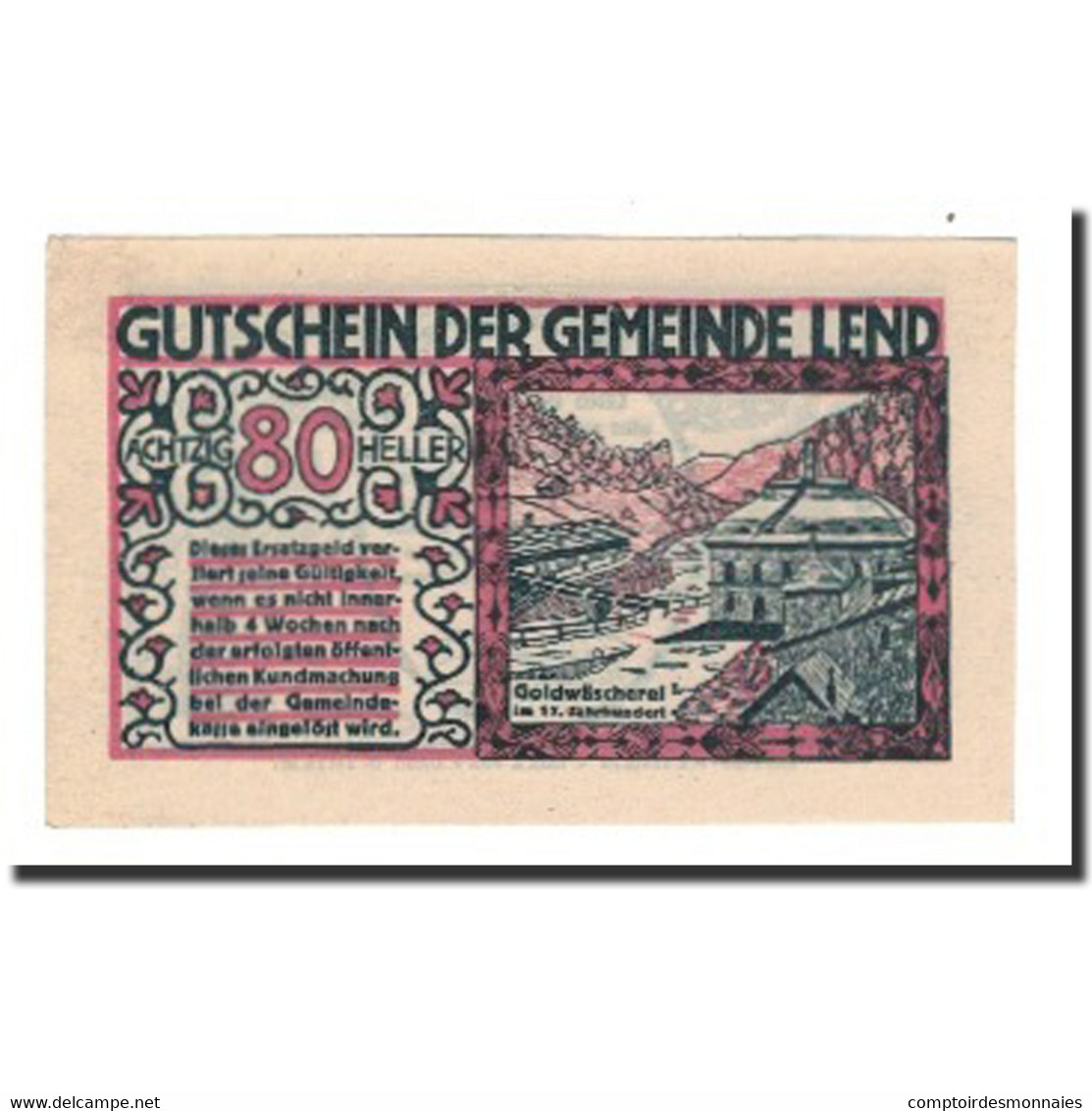 Billet, Autriche, Lend Sbg. Gemeinde, 80 Heller, Cherubins 1, 1920, 1920-06-05 - Autriche