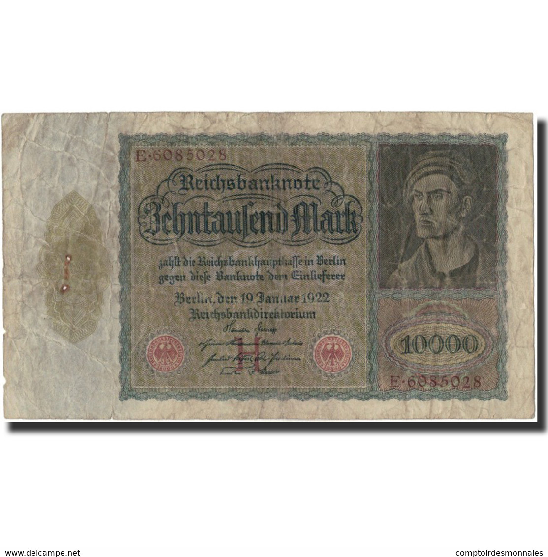 Billet, Allemagne, 10,000 Mark, 1922, KM:70, B+ - 10000 Mark