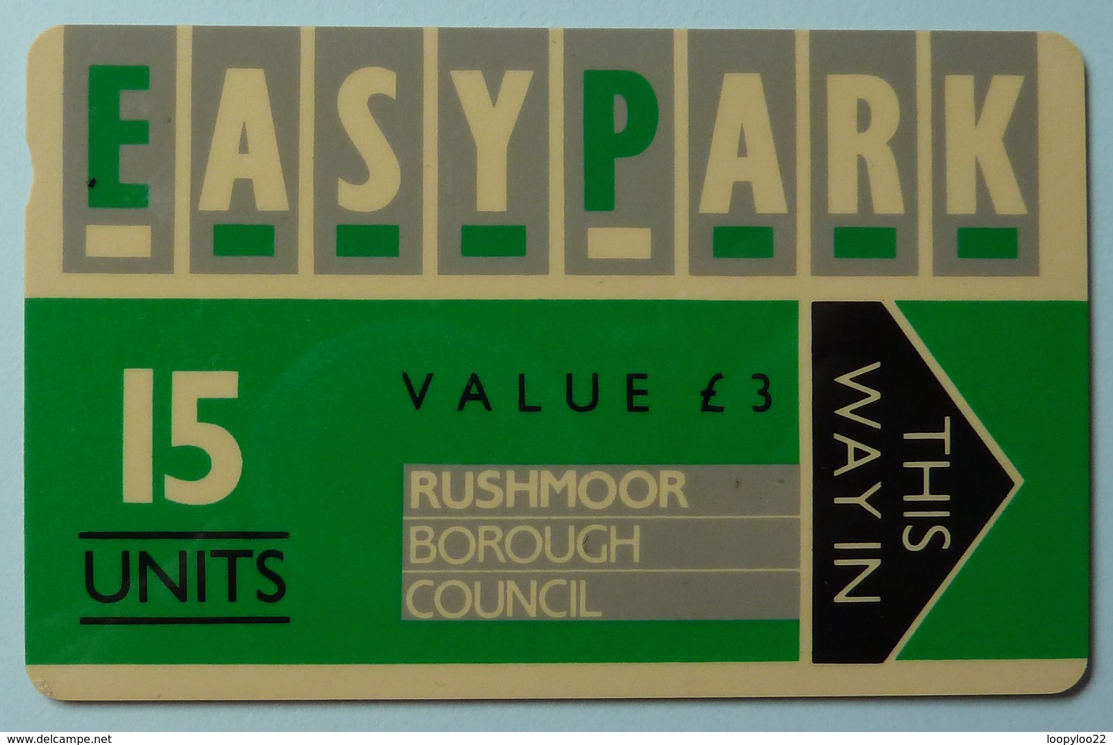 UK - Great Britain - Parking Card - Easy Park - Rushmoor Borough Council - 15 Units - 1RBCB - £3 - Light Grey - Used - [10] Colecciones