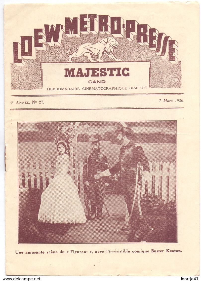 Pub Reclame - Ciné Cinema Bioscoop Film - Programma Programme Majestic Gent - Buster Keaton , Le Figurant - 1930 - Bioscoopreclame