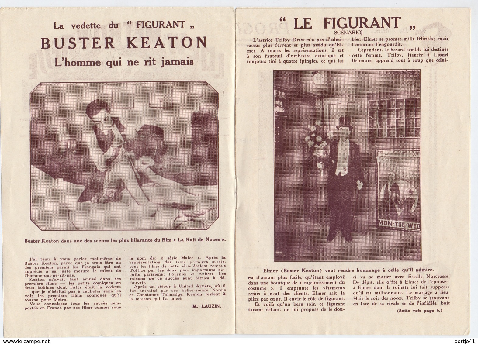 Pub Reclame - Ciné Cinema Bioscoop Film - Programma Programme Majestic Gent - Buster Keaton , Le Figurant - 1930 - Bioscoopreclame