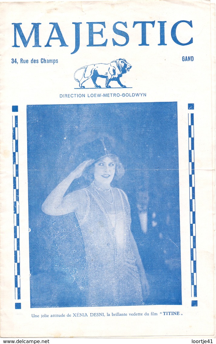 Pub Reclame - Ciné Cinema Bioscoop Film - Programma Programme Majestic Gent - Xenia Desni Dans Titine - 1929 - Publicité Cinématographique