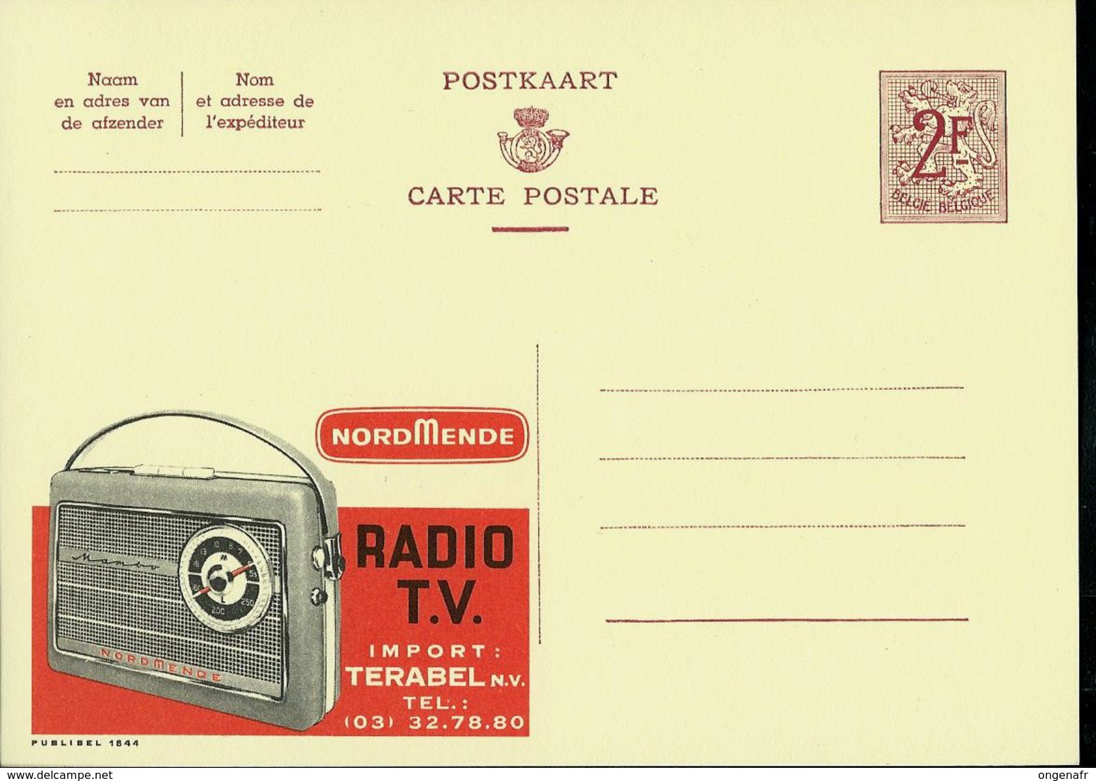 Publibel Neuve N° 1844 ( RADIO - TV  NordMende - Import: Terabel) - Publibels