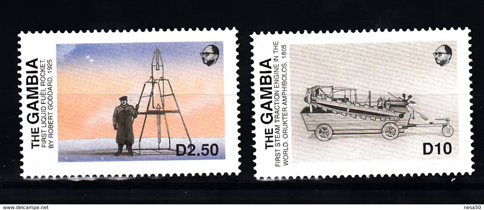 Gambia 1991 Mi Nr 793 + 794 Historisch Transport - Gambia (1965-...)