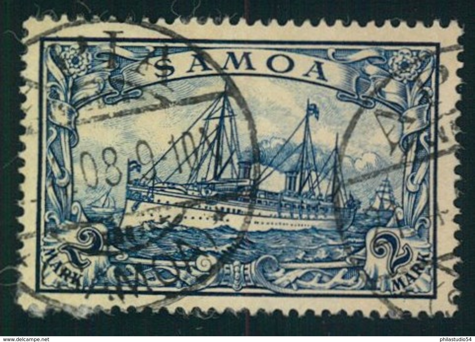 1900, 2 Mark Kaiseryacht Gestempelt "APIA" - Samoa