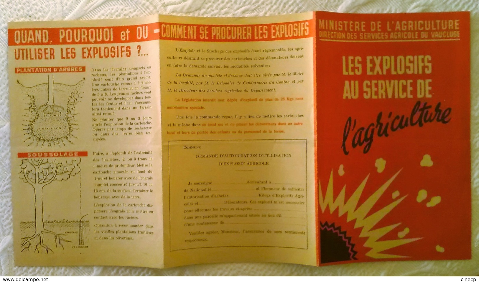Prospectus Dépliant Publicitaire Explosif Agriculture Direction Du Vaucluse Illustrateur - Advertising
