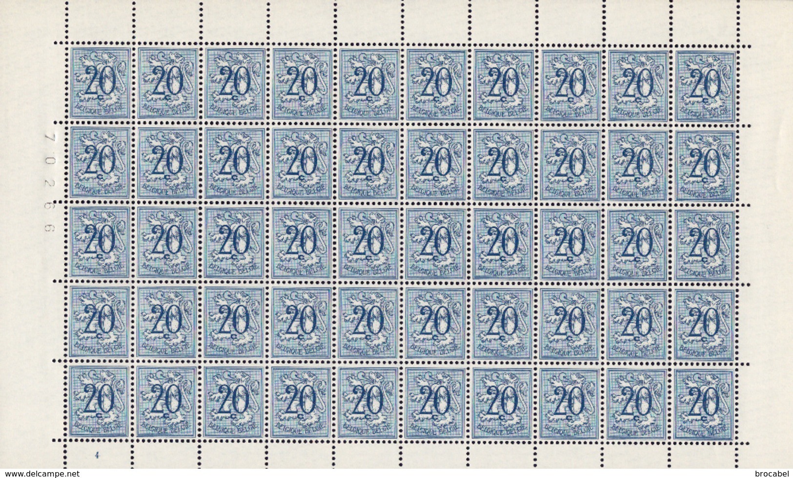 Belgium 0841**  4 Feuilles / Sheet De 50** MNH Planche 1,2,3,4 Départ 1 € ( Action18avril ) - Non Classés