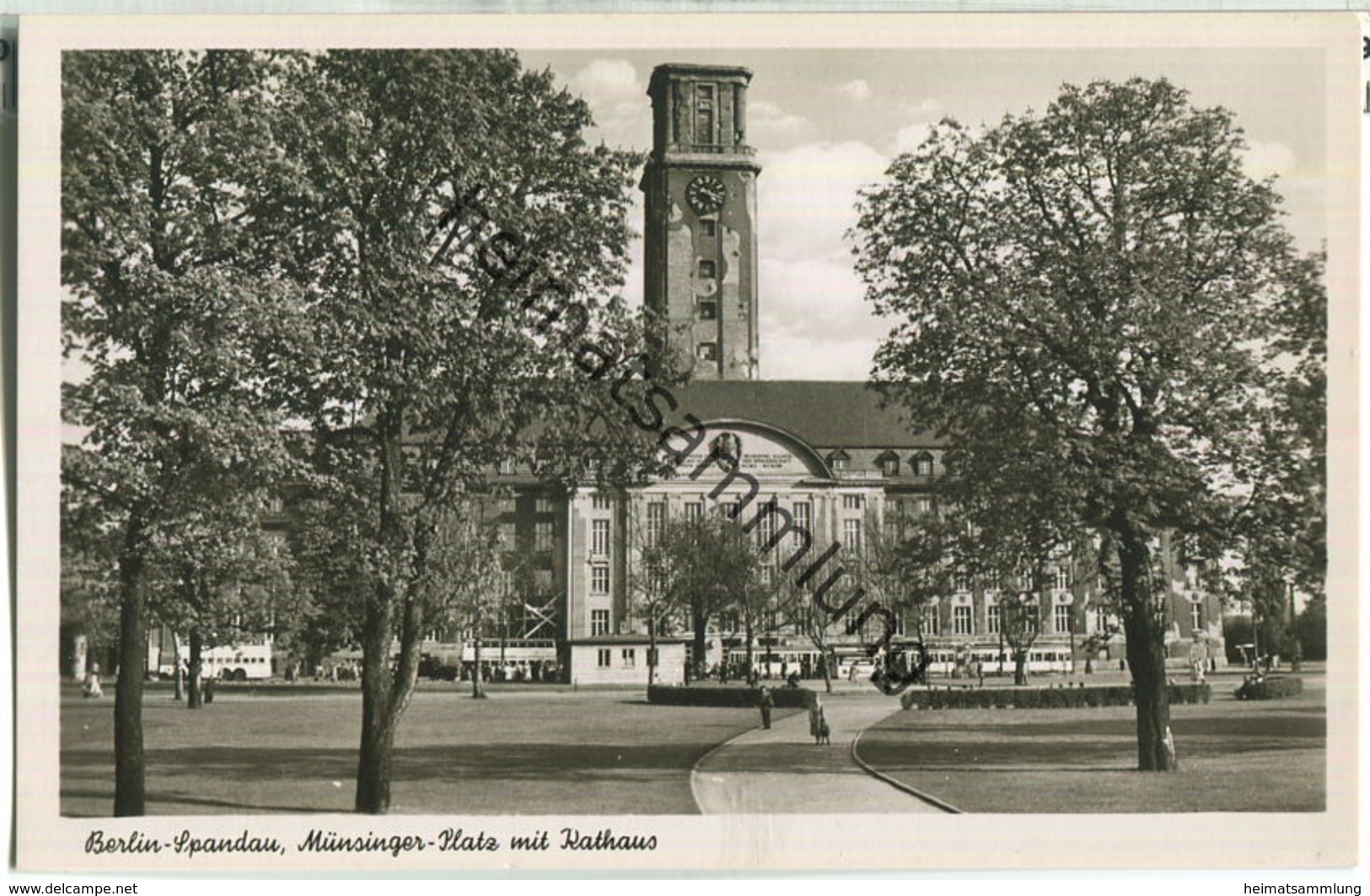 Berlin-Spandau - Münsinger Platz Mit Rathaus - Foto-Ansichtskarte - Verlag Kunst Und Bild Berlin 50er Jahre - Spandau