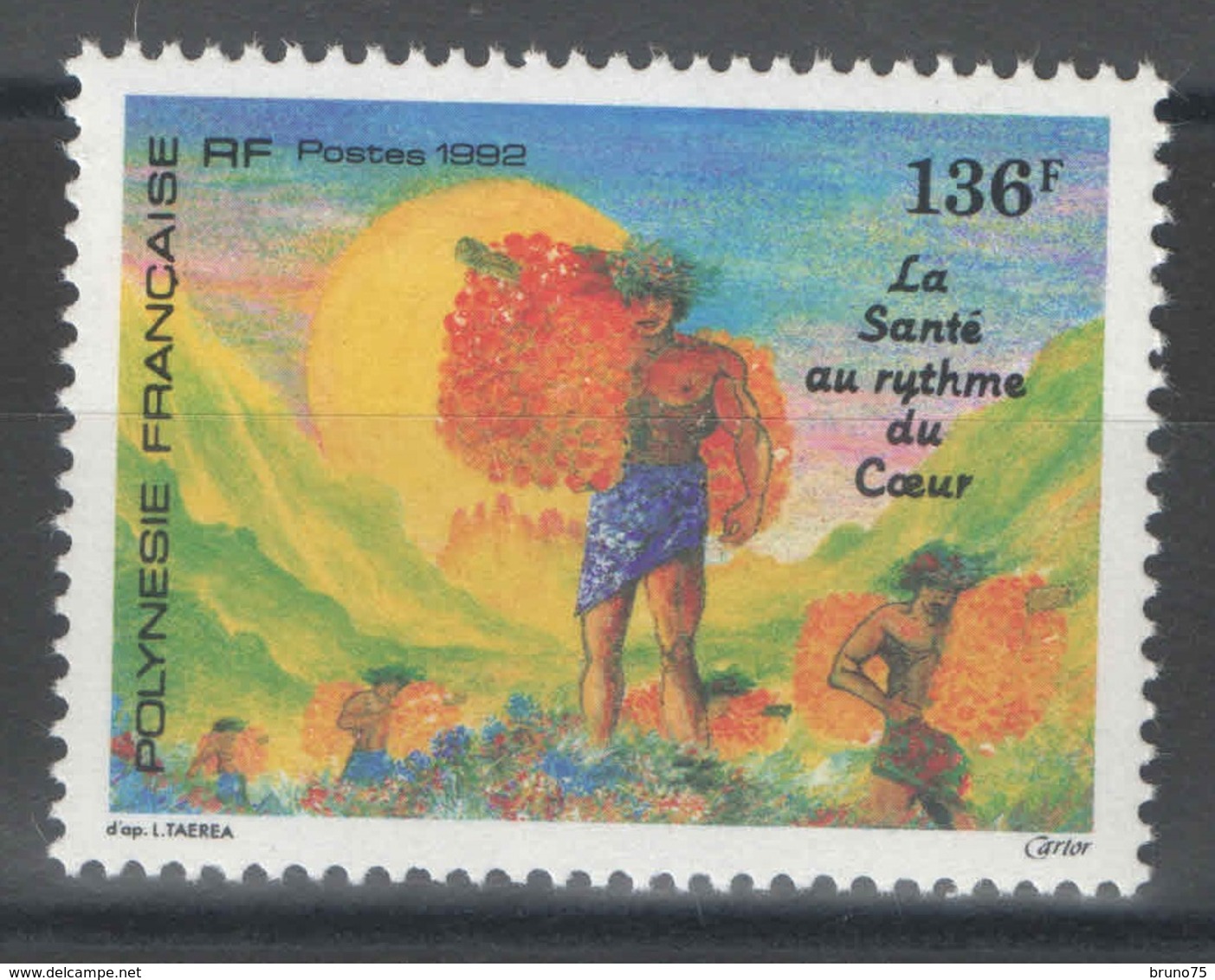 Polynésie Française - YT 408 ** MNH - 1992 - La Santé Au Rythme Du Coeur - Nuevos
