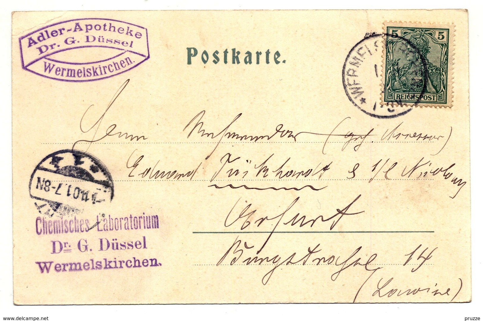 Wermelskirchen 1901 Nach Erfurt - Wermelskirchen