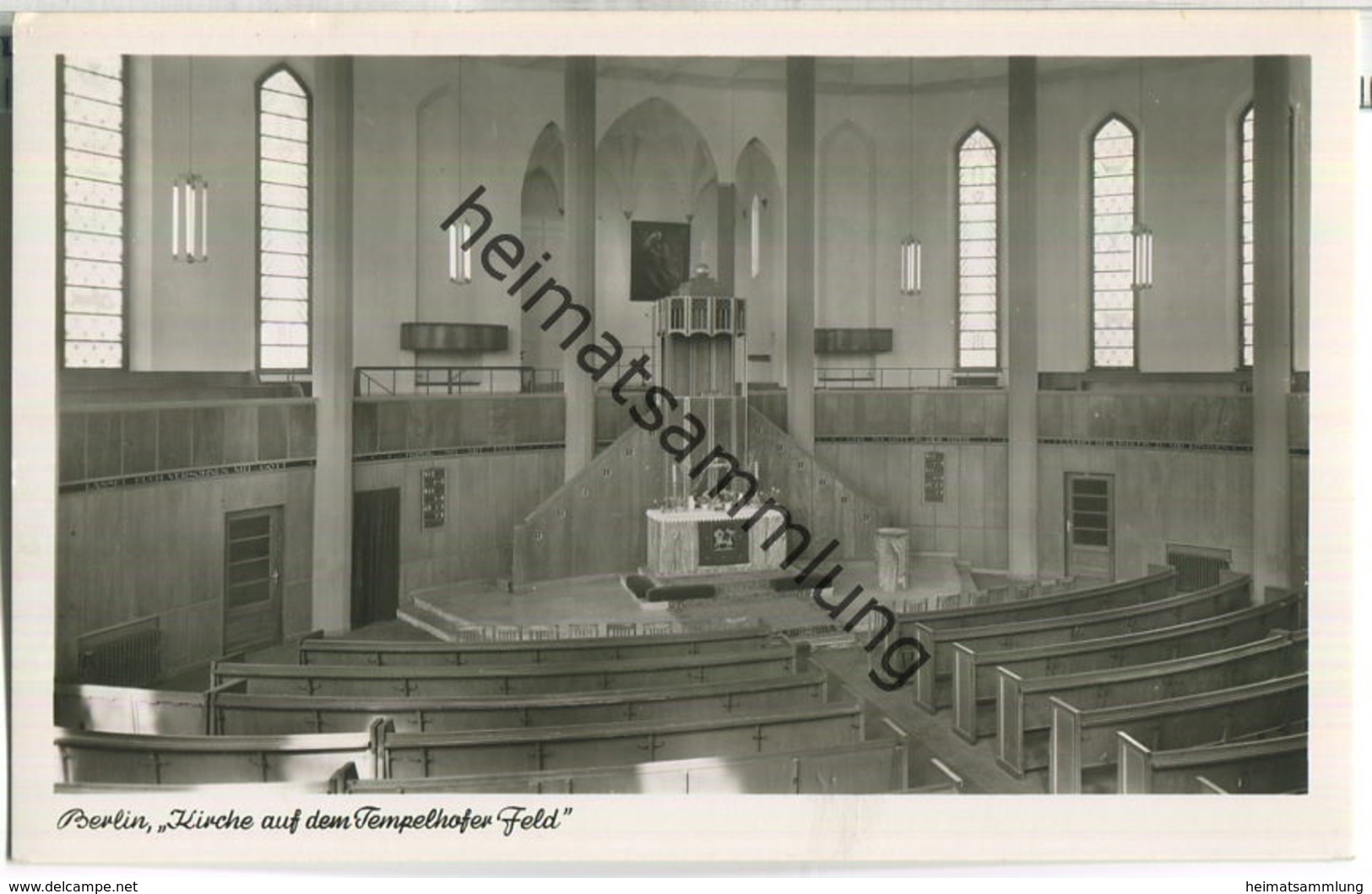 Berlin-Tempelhof - Kirche Auf Dem Tempelhofer Feld - Innenansicht - Foto-Ansichtskarte - Verlag Kunst Und Bild Berlin - Tempelhof