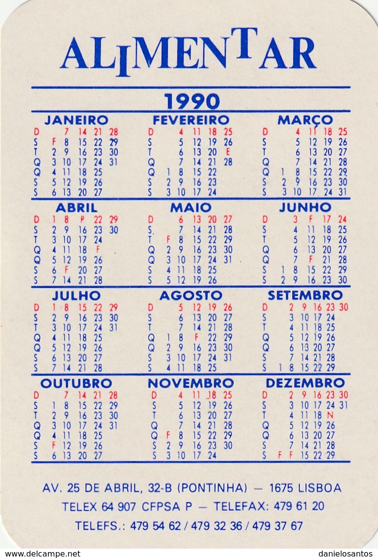 1990 Pocket Calendar Calandrier Calendario Portugal Traineiras Trawlers Arraste Chalutier - Grand Format : 1971-80