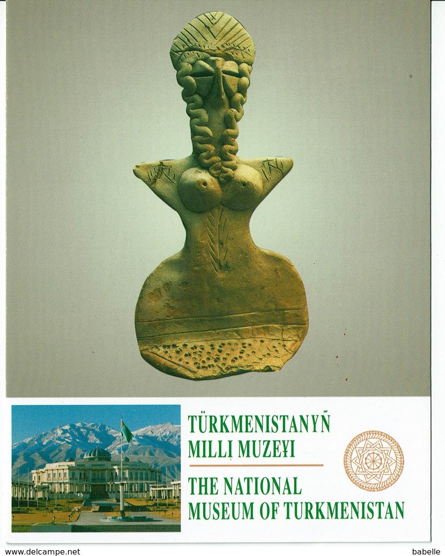 ASIE  - TURKMENISTAN - Carte Du Muséum National - Statue De Déesse Trouvée à Cheval - Turkménistan