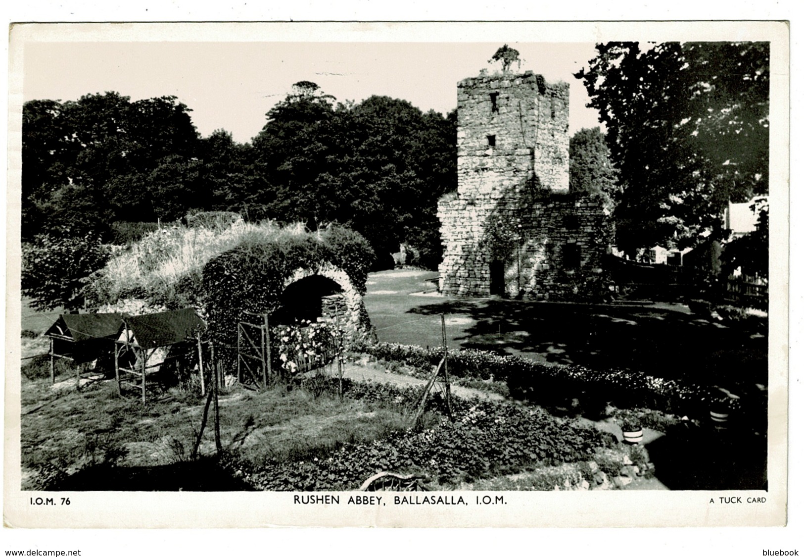Ref 1345 - 1959 Real Photo Raphael Tuck Postcard - Rushen Abbey Ballasalla - Isle Of Man - Ile De Man