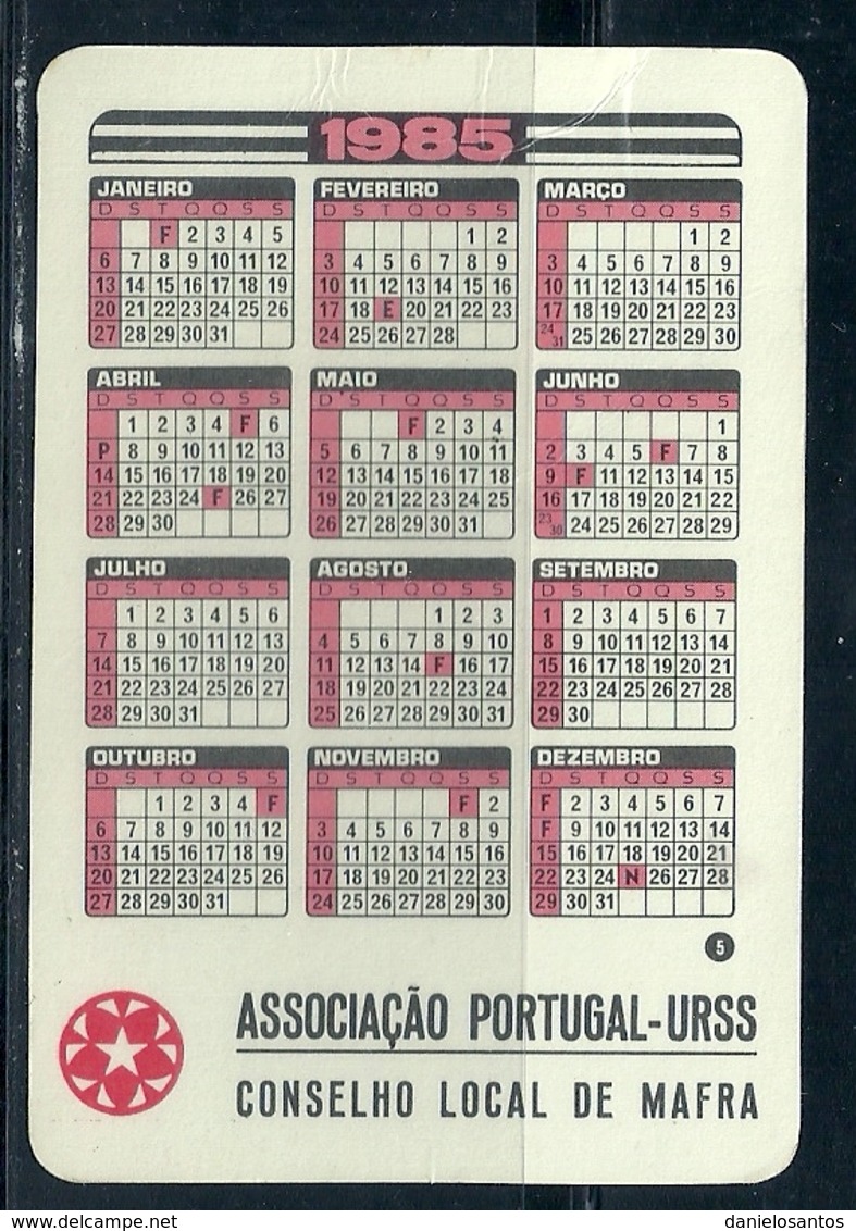 1985 Pocket Calendar Calandrier Calendario Portugal URSS - Grand Format : 1981-90