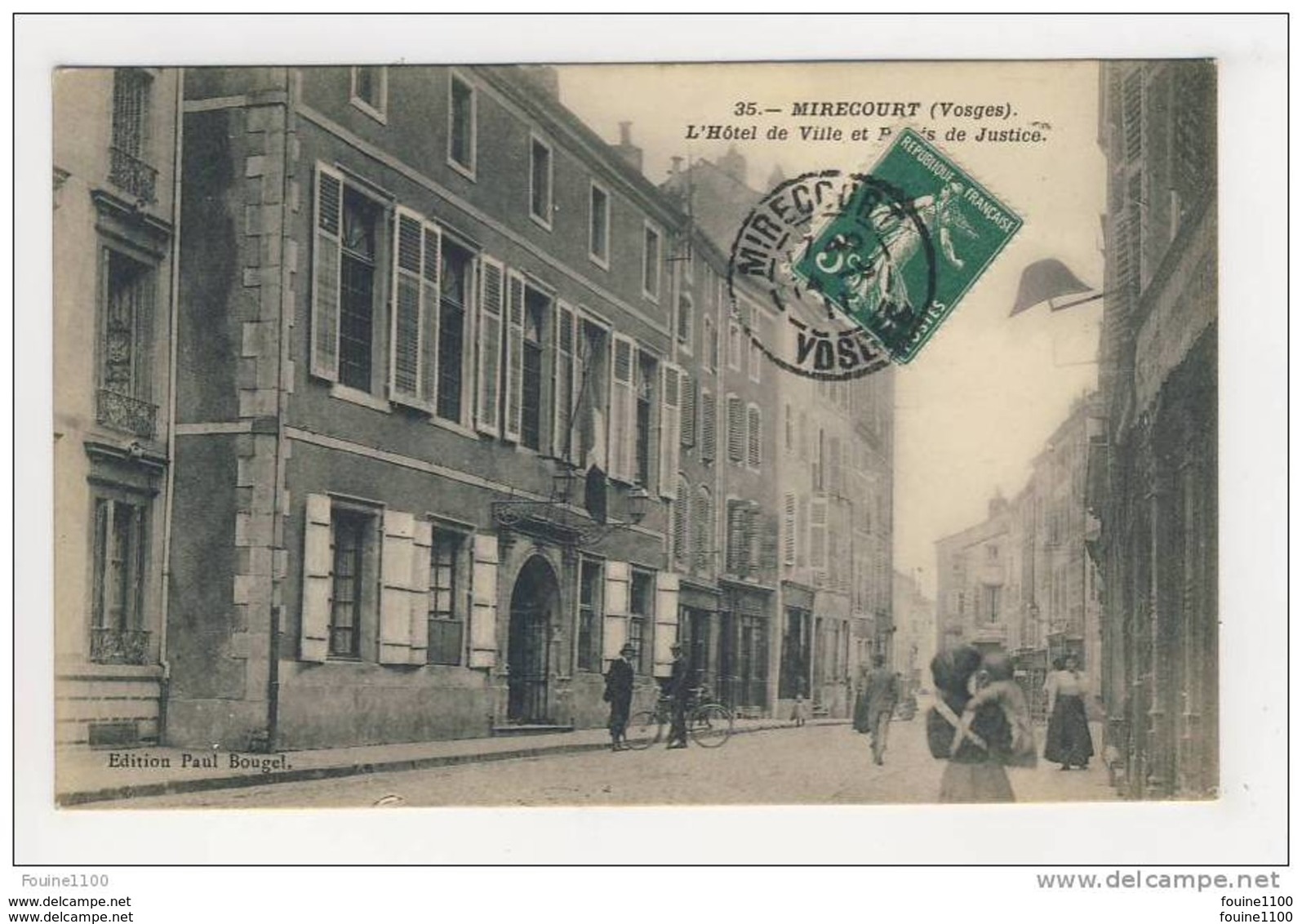 ## PEU COURANTE ## Carte De Mirecourt L' Hôtel De Ville Et Palais De Justice ( Recto Verso ) - Mirecourt