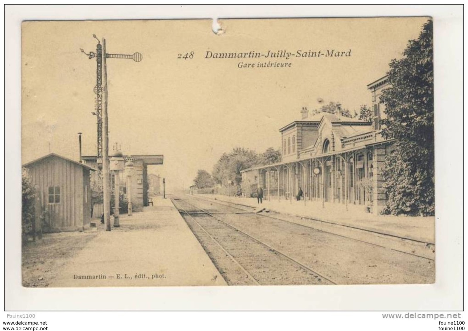 Carte De Dammartin Juilly Saint Mard Gare Intérieure ( Sans Train ) Mauvais état   ( Recto Verso ) - Autres & Non Classés