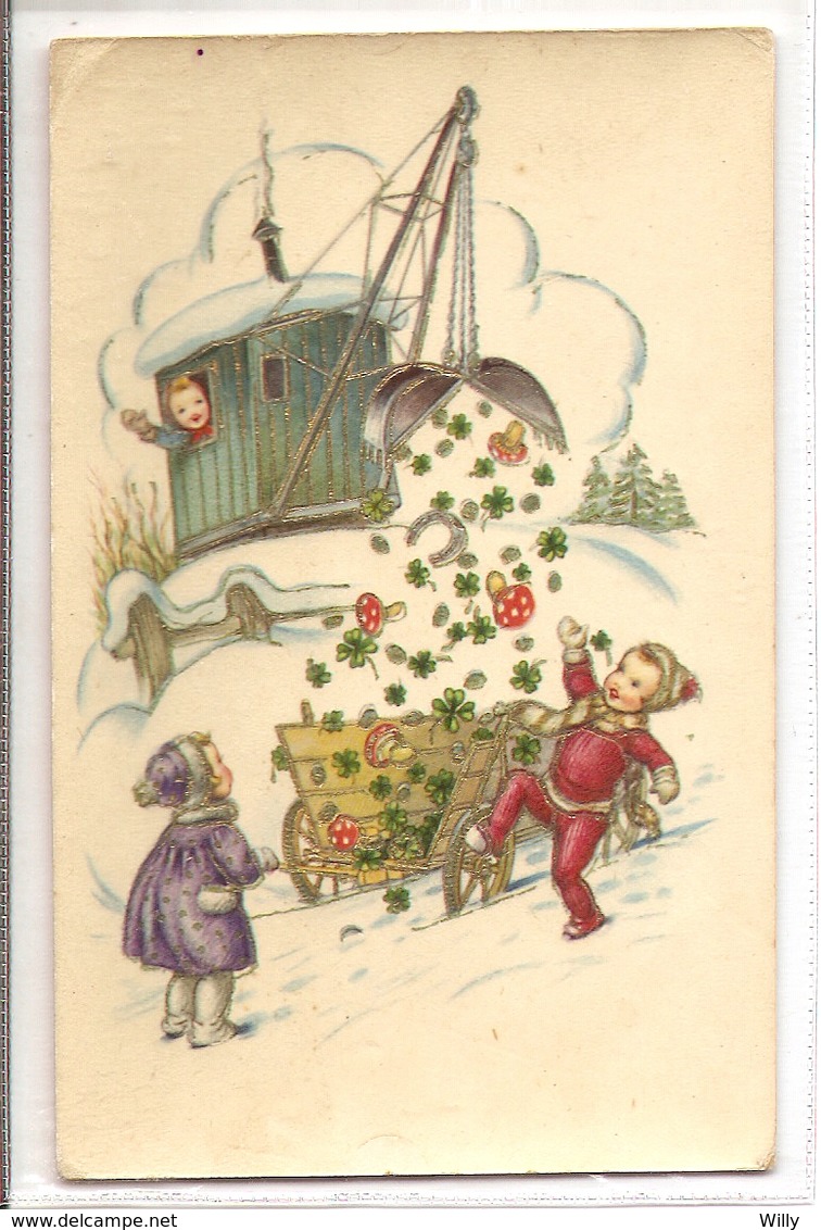 K 154, OLD FANTASY  POSTCARD  , CHILDREN , FINE ART , GREETINGS - Andere & Zonder Classificatie