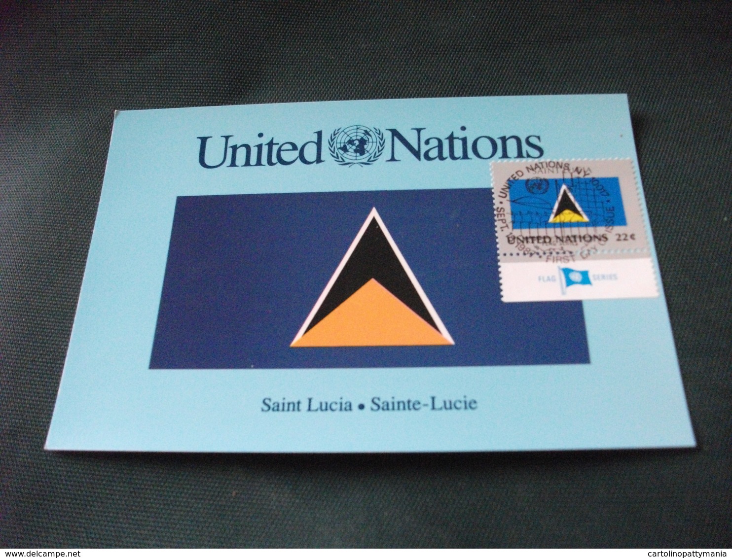 Maximum UNITED NATIONS SAINT LUCIA SAINTE LECIE FLAG BANDIERA - Sainte-Lucie