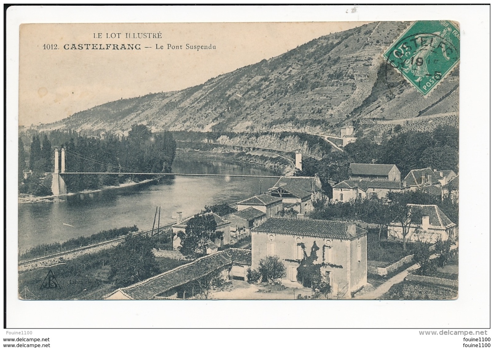 Carte  Le Lot Illustré  Castelfranc  Le Pont Suspendu  ( Recto Verso ) - Autres & Non Classés