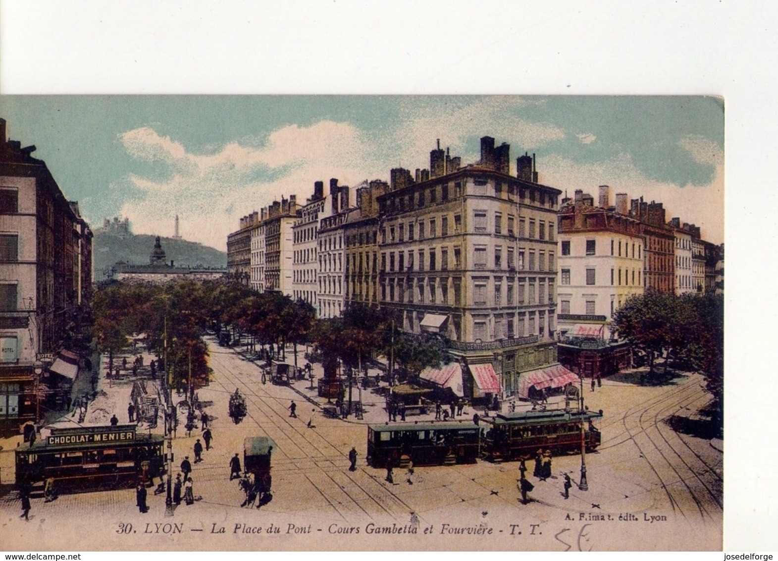 CPA - 69 - 13  - LYON  - LA PLACE DU PONT - COURS GAMBETTA ET FOURVIERE  - N° 30 - - Andere & Zonder Classificatie